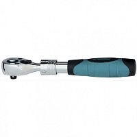 Ключ-трещотка телескопический Gross 1/4", 150-200 мм, CrV, хромир., 2-х комп. рукоятка  картинка